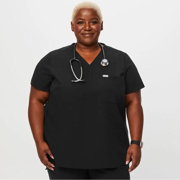 FIGS Black Catarina One-Pocket Scrub Top size 4X - Picture 1 of 11